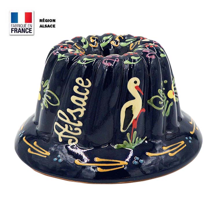 Moule à Kouglof Bleu décor Cigogne 18 cm