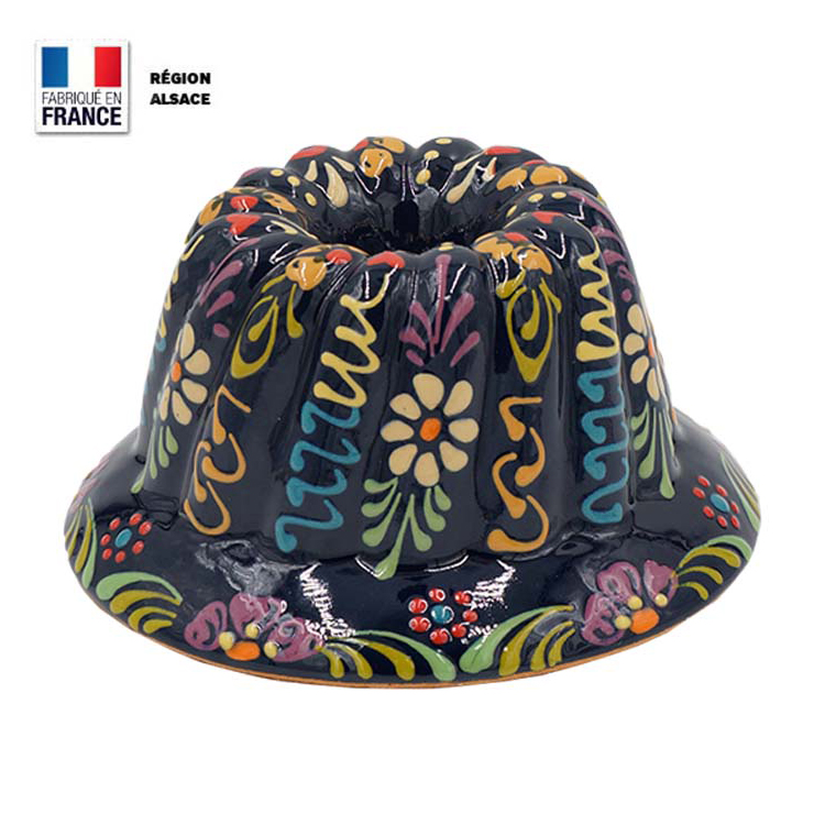 Moule à Kouglof Bleu décor Marguerite 18 cm