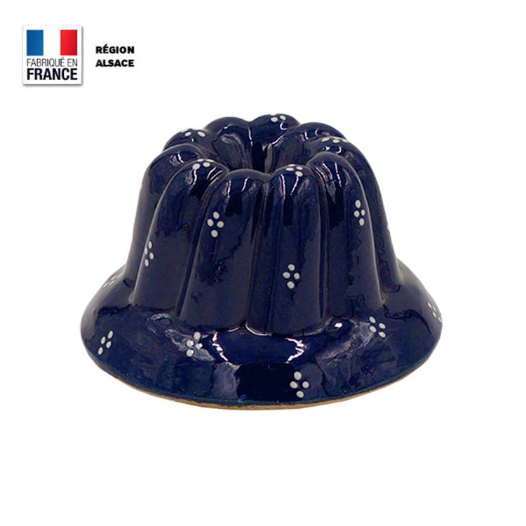Moule à Kouglof Bleu Décor 4 points 12 cm