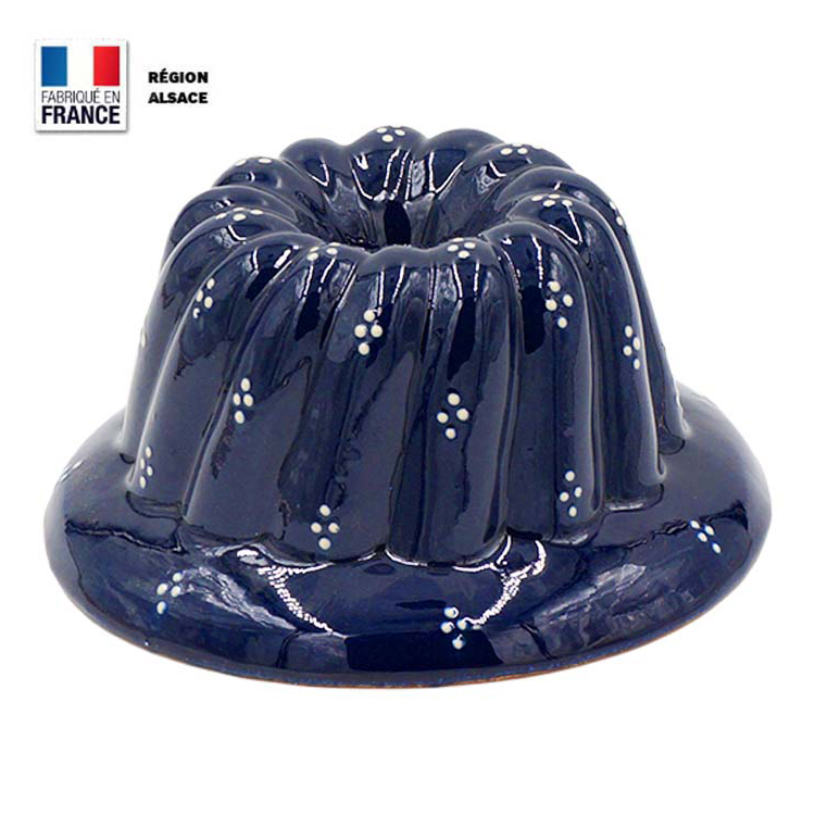 Moule à Kouglof Bleu décor 4 points 16 cm