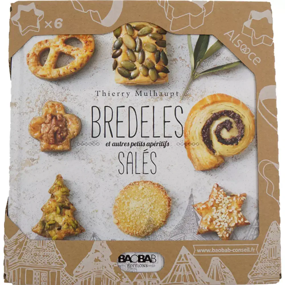 Coffret Livre « Bredeles et Autres Petits Apéritifs Salés » et Emporte-pièces – Livre de cuisine aux Editions Baobab