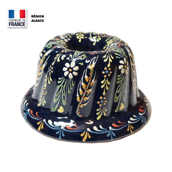 Moule à Kouglof Bleu décor Marguerite 20 cm