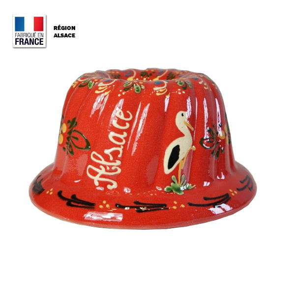 Moule à Kouglof Rouge décor Cigogne 20 cm