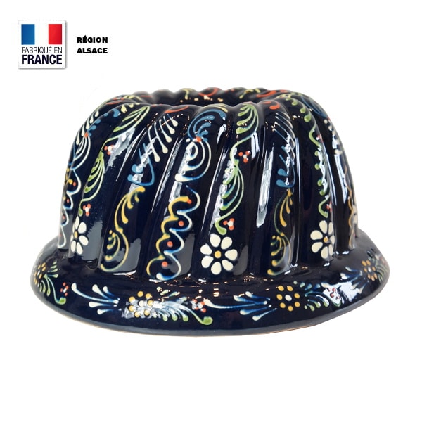 Moule à Kouglof bleu 26 cm / Décor Marguerite