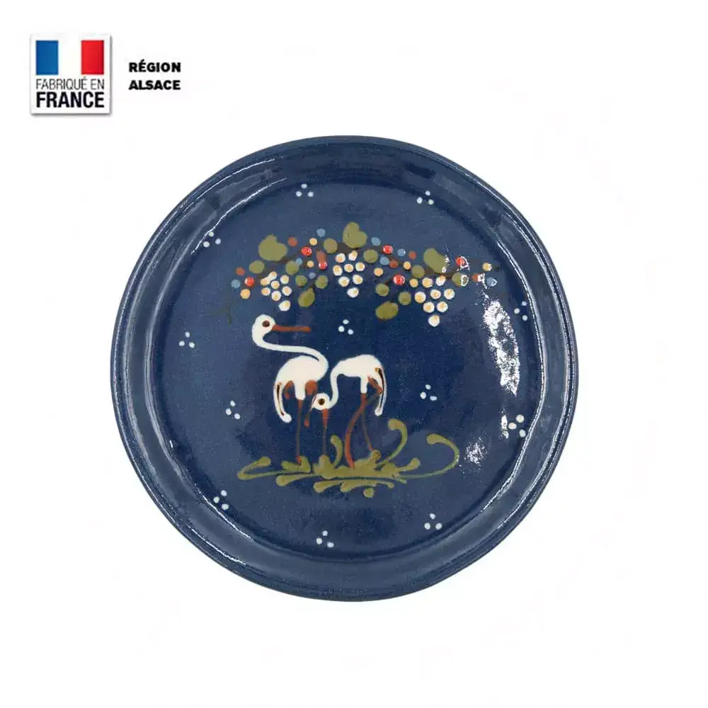 Plat de Service – Bleu décor Cigogne – 24 cm