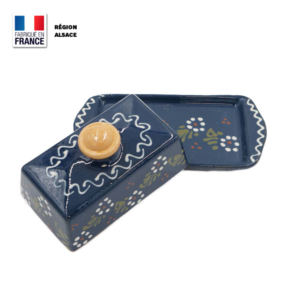 Beurrier – Bleu décor Petites Fleurs
