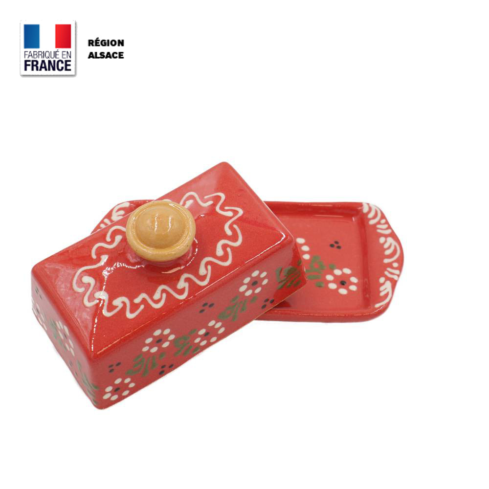 Beurrier – Rouge décor Petites Fleurs
