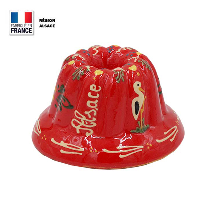 Moule à Kouglof Rouge Décor Cigogne 14 cm