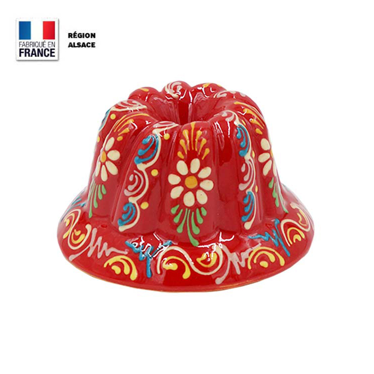 Moule à Kouglof Rouge Décor Marguerite 12 cm