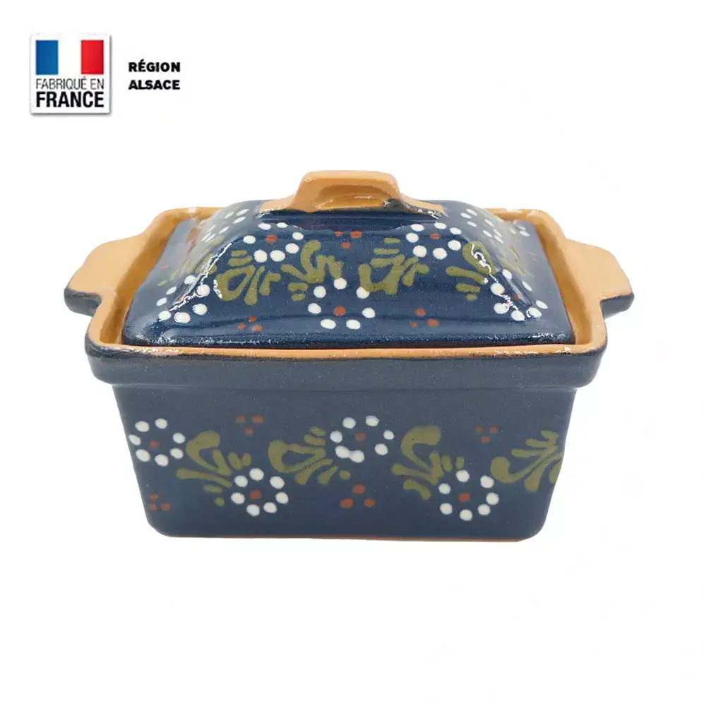 Terrine à Foie Gras – Bleue Décor Petites Fleurs – 900 g