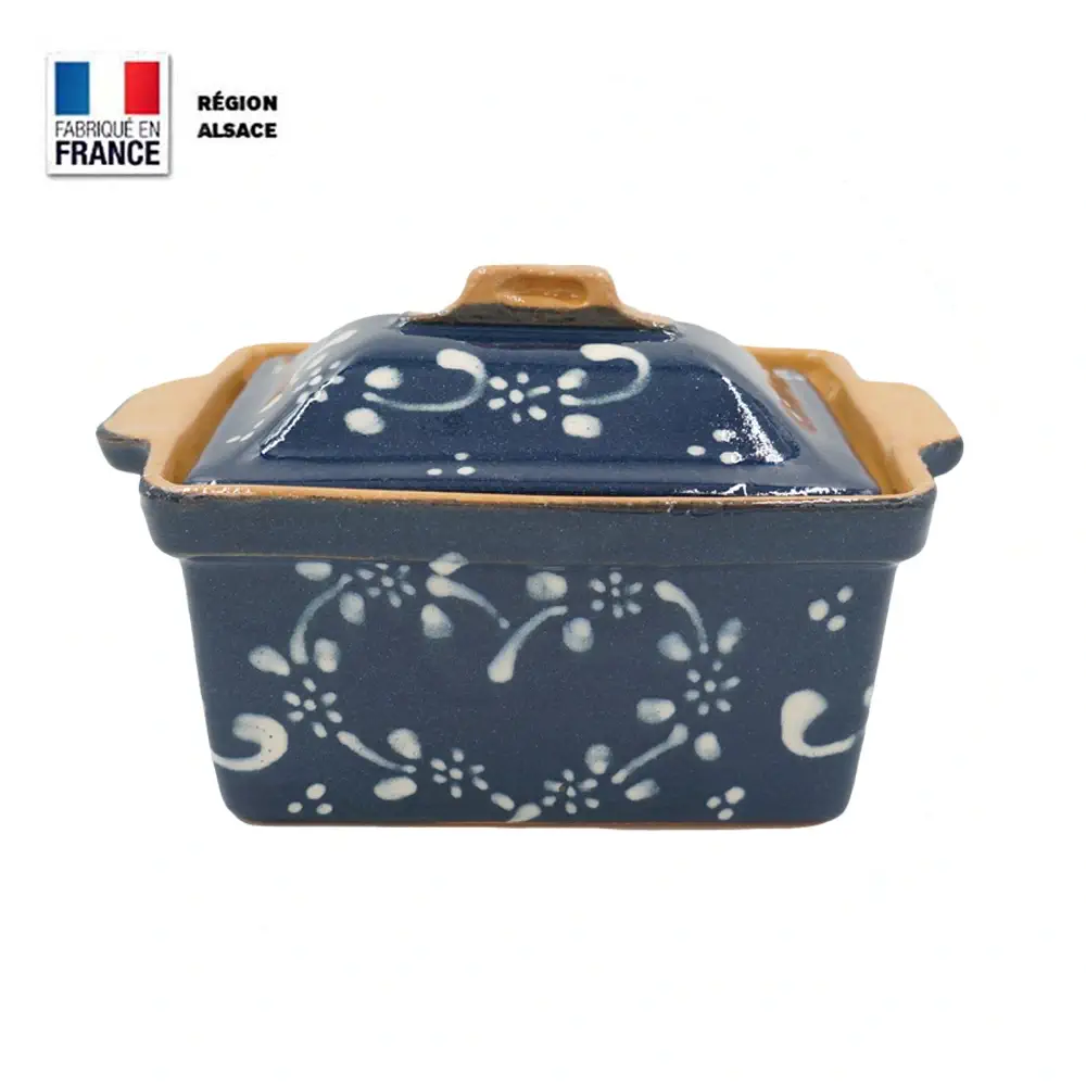 Terrine à Foie Gras – Bleue Décor Coeur – 900 g