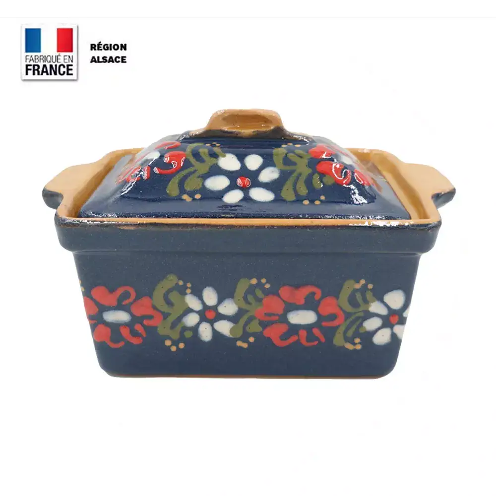 Terrine à Foie Gras – Bleue Décor Marguerites – 900 g