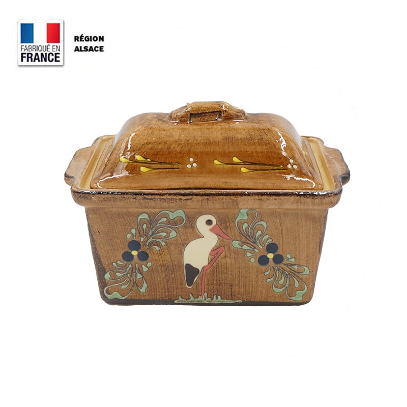 Terrine à Foie Gras – Faux Bois Décor Cigogne