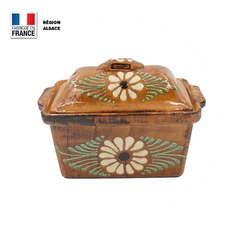 Terrine à Foie Gras – Faux Bois Décor Marguerite