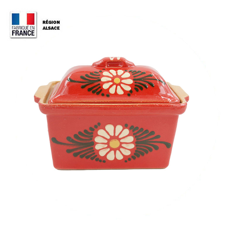 Terrine à Foie Gras – Rouge Décor Marguerite – 750 g