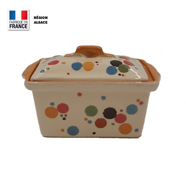 Terrine à Foie Gras – Beige à pois de couleurs – 900g