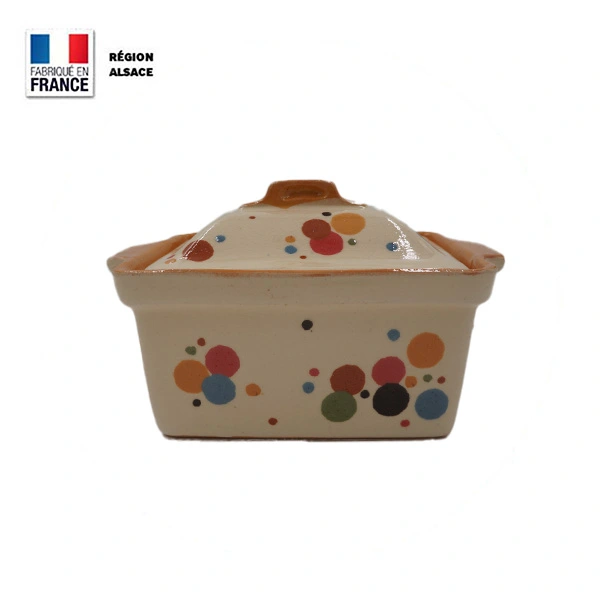 Terrine à Foie Gras – Beige à pois de couleurs – 750g