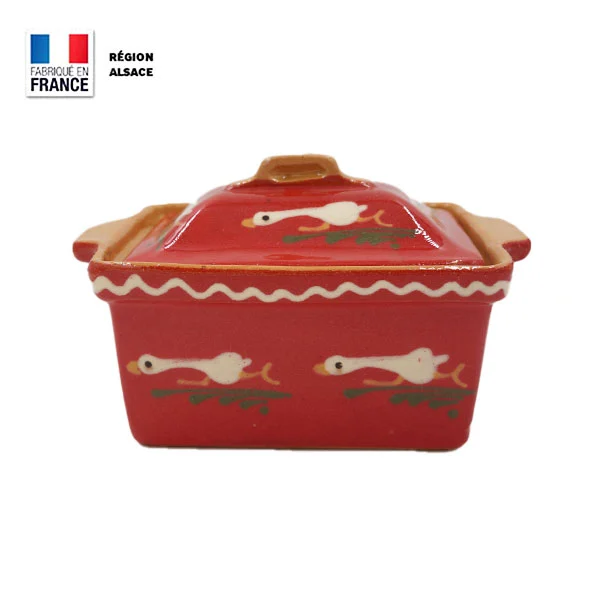 Terrine à Foie Gras – Rouge Décor oies – 900g