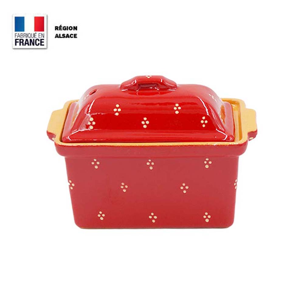 Terrine à Foie Gras – Rouge décor Petits Points